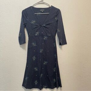 Toad And Co Rosalinda Dress Size XS Women Organic Cotton Blend Floral Zip Pocket